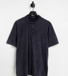Трикотажная футболка-поло с выбеленным эффектом Bolongaro Trevor PLUS-Черный цвет
