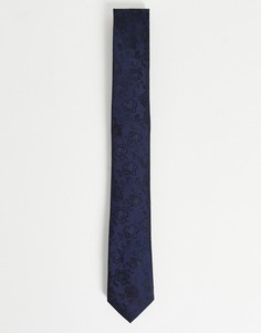 Темно-синий галстук с цветочным принтом French Connection