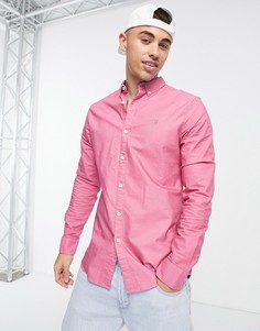 Розовая приталенная рубашка с длинными рукавами Farah-Розовый цвет