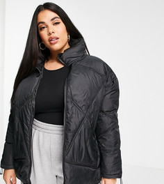 Стеганая oversized-куртка Wednesdays Girl Curve-Черный цвет