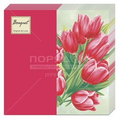 Салфетки бумажные Bouquet Original de Luxe Тюльпаны 20 шт, 33х33