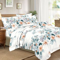 Постельное белье 1.5-спальное, простыня 150х220 см, 2 наволочки 70х70 см, пододеяльник 145х215 см, Cleo, полисатин, коллекция Art Color, 15/067-AC