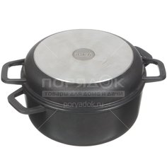 Кастрюля алюминий, антипригарное покрытие, 3 л, с крышкой, Биол, К302П