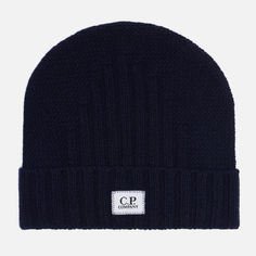 Шапка C.P. Company Lambswool Logo Beanie, цвет синий