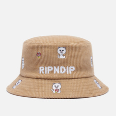 Панама RIPNDIP Hello Nermy Corduroy Embroidered Art, цвет коричневый