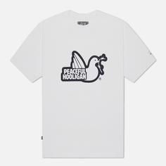 Мужская футболка Peaceful Hooligan Outline Dove, цвет белый, размер XXXXL