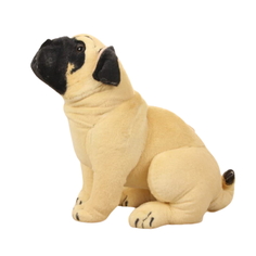 Мягкая игрушка Super01 собака Мопс 30 см цвет: бежевый