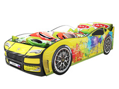 Кровать-машина карлсон турбо (без доп. опций) (magic cars) желтый 75x48x178 см.