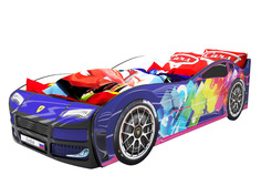 Кровать-машина карлсон турбо (без доп. опций) (magic cars) синий 75x48x178 см.