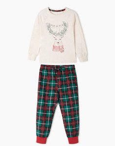 Пижама с рождественским оленем для девочки Gloria Jeans