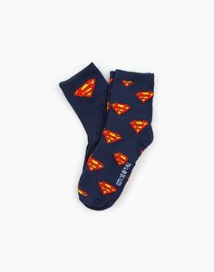Тёмно-синие носки с принтом Superman для мальчика 2 пары Gloria Jeans