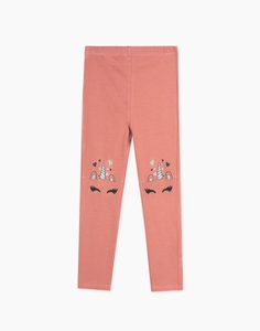 Розовые леггинсы с единорогами для девочки Gloria Jeans