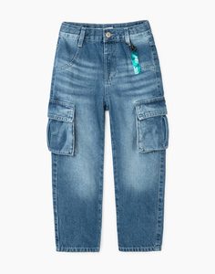 Джинсы Straight с карманами-карго для мальчика Gloria Jeans