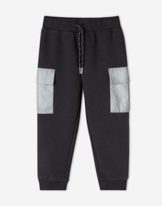 Тёмно-серые спортивные брюки Jogger с карманами-карго для мальчика Gloria Jeans