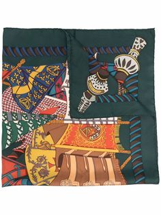 Hermès шелковый платок Etendards et Bonnières 1970-х годов Hermes