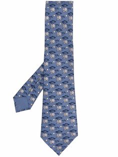 Hermès шелковый галстук 2000-х годов с принтом Hermes