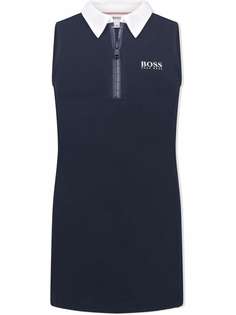 BOSS Kidswear платье с воротником поло и логотипом