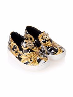 Versace Kids слипоны с принтом Barocco