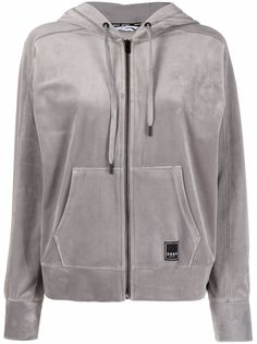 DKNY бархатное худи с нашивкой-логотипом