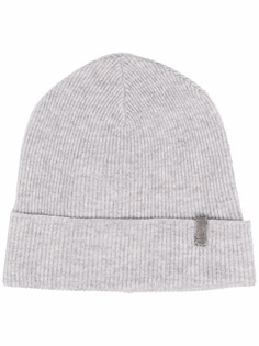 Brunello Cucinelli кашемировая шапка бини в рубчик