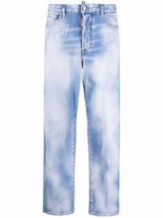 Dsquared2 прямые джинсы из вареного денима