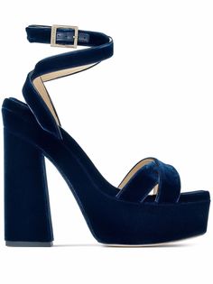 Jimmy Choo бархатные босоножки Gaia 140