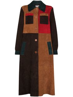 Rixo однобортное пальто Milly в стиле колор-блок