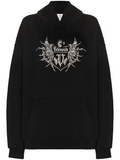 VETEMENTS худи с логотипом и кристаллами