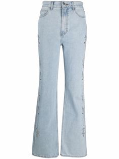 We11done расклешенные джинсы с заклепками