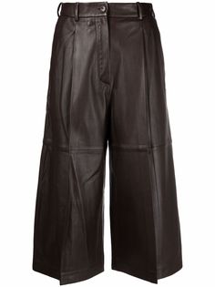 Yves Salomon укороченные кожаные брюки