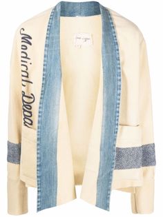 Greg Lauren пиджак с контрастным воротником