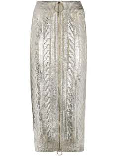 Balmain вязаная юбка с эффектом металлик