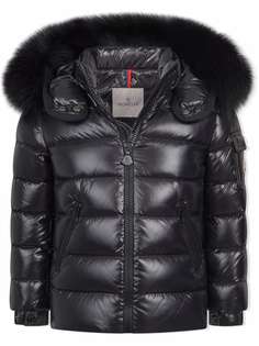 Moncler Enfant пальто с капюшоном и искусственным мехом