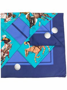 Hermès шелковый платок Le Monde du Polo 1985-го года Hermes