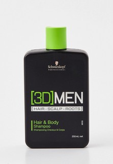 Шампунь Schwarzkopf Professional для волос и тела [3D]MEN, 250 мл