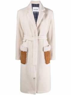 Ava Adore пальто с отделкой из овчины и поясом