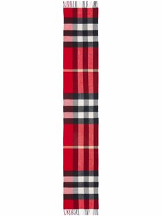 Burberry клетчатый шарф с бахромой