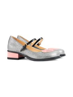 Gucci Kids балетки с блестками и нашивкой