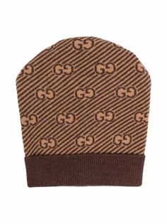 Gucci Kids шерстяная шапка бини с логотипом GG