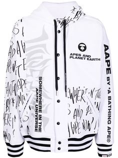 AAPE BY *A BATHING APE® худи на молнии с логотипом