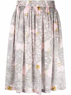 Boutique Moschino плиссированная юбка с графичным принтом