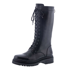 Ботинки Черные сапоги на шнуровке из комбинированных материалов на подкладке из искусственной шерсти Rieker