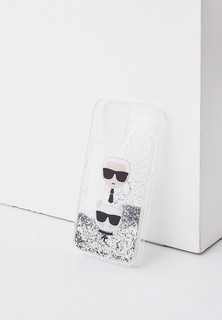 Чехол для iPhone Karl Lagerfeld 13 Pro Max, PC/TPU Karl & Choupette heads Silver