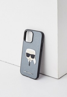 Чехол для iPhone Karl Lagerfeld 13 Pro Max, PU Saffiano Karls Head Silver