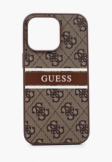 Чехол для iPhone Guess 13 Pro, PU 4G Stripe printed logo Brown