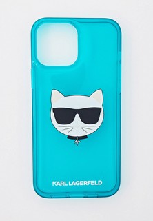 Чехол для iPhone Karl Lagerfeld 13 Pro Max, TPU FLUO Choupette Transp Blue