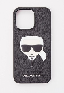 Чехол для iPhone Karl Lagerfeld 13 Pro, PU Saffiano Karls Head Hard Black