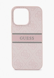 Чехол для iPhone Guess 13 Pro, PU 4G Stripe printed logo Hard Pink