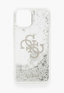 Чехол для iPhone Guess 12 Pro Max (6.7), Liquid Glitter 4G Big logo Silver