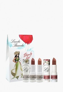 Набор для макияжа губ Landa Branda Подарочный: Помады Сияние/увлажнение, Мягкость/матовость
